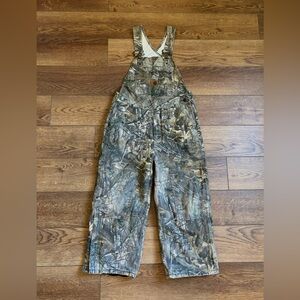 Carhartt Realtree Insulated Quilted Camo Overalls Boys Size 8